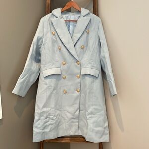 Cute NWOT coat!!!! Baby blue color. Gold buttons.